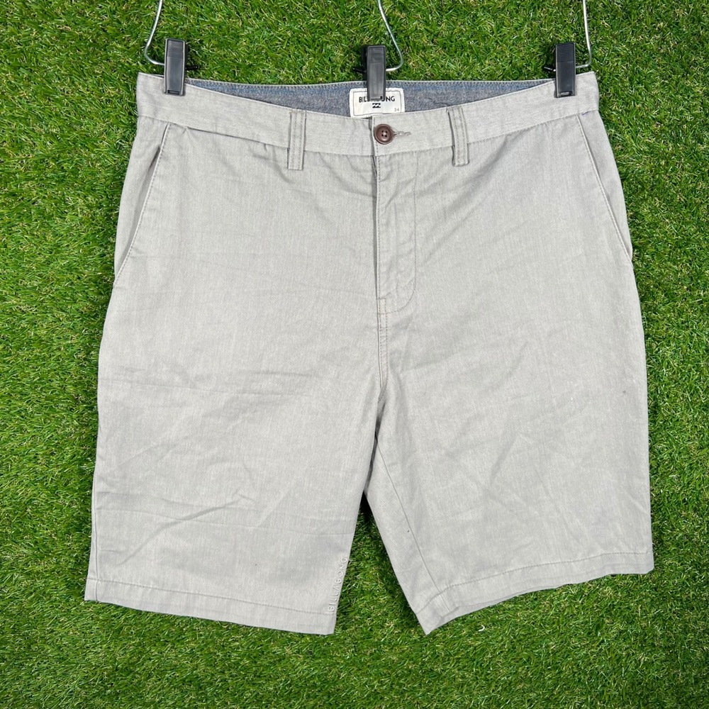 Billabong Mens Gray Chino Walk Shorts Size 34 Heathered Casual Surf Utility